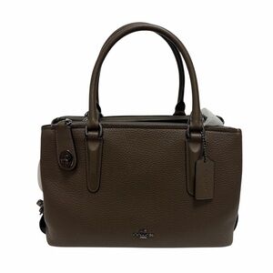 Coach Pebbled Mocha Leather Satchel Handbag